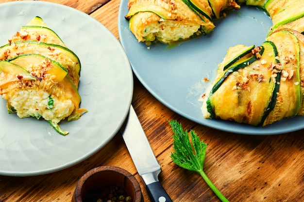 Vegetable terrine of zucchini