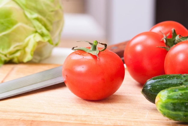 Vegetable on woooden board