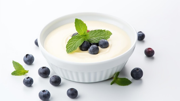 Vegetable Yogurt with Grape Dessert in a Bowl