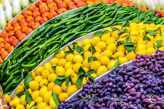 写真 市場の野菜や果物