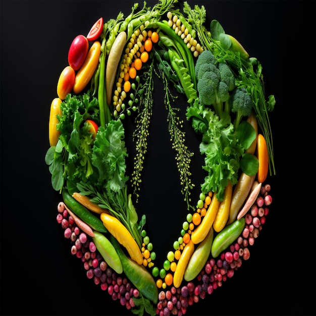 Vegetables Arranged In Heart Shape