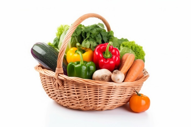 Vegetables basket Fresh raw harvest Generate Ai