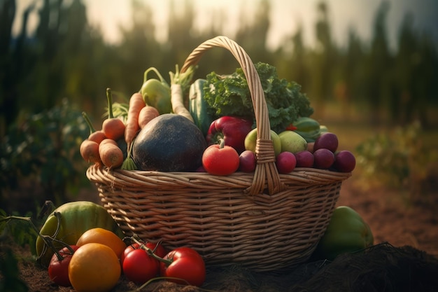 Vegetables basket Generate Ai