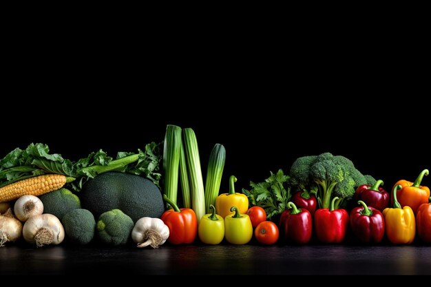 Vegetables On Black Background