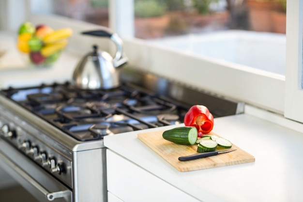 Vegetables on chopping board