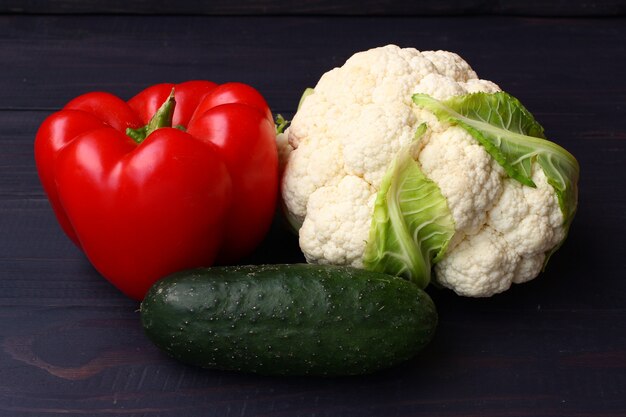 Vegetables on a dark background