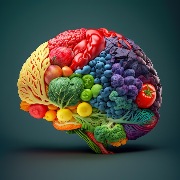 Vegetables in the form of a human brain Generative AI