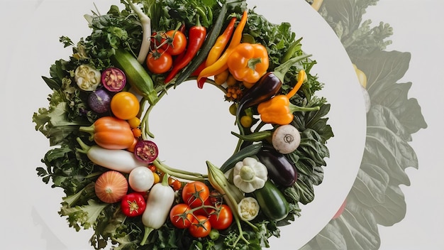 Vegetables forming circle