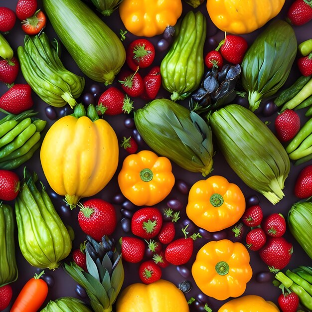 Photo vegetables and fruits background