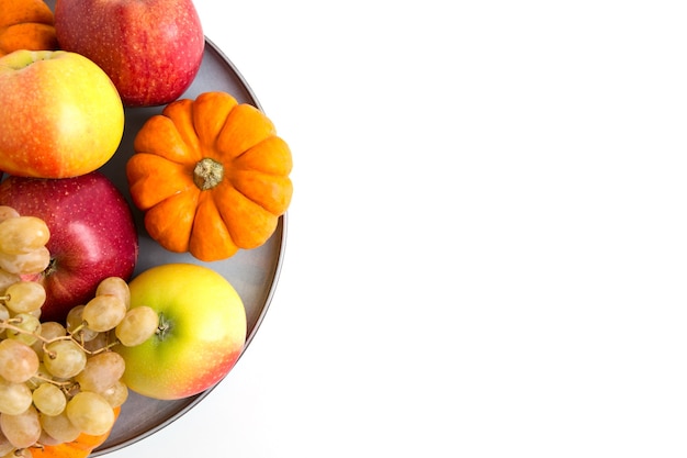 Vegetables and fruits on a table. healthy food, autumn harvest