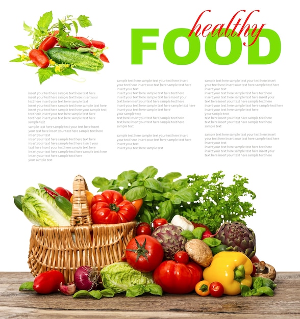 vegetables and herbs shopping basket healthy food