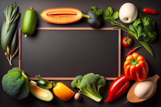 Vegetables Ingridients Background Top View