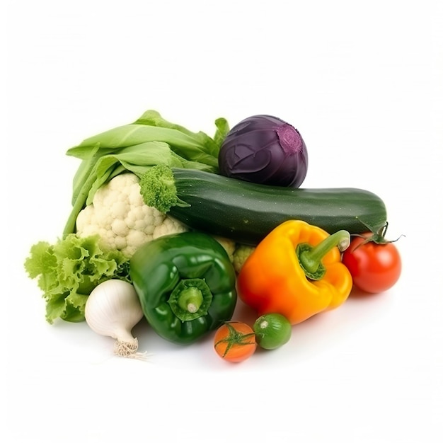 Vegetables isolated on white background