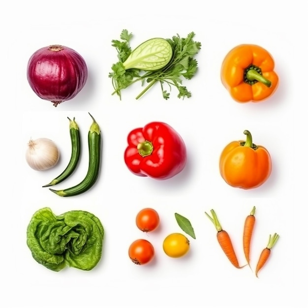 Vegetables Isolated on White Background