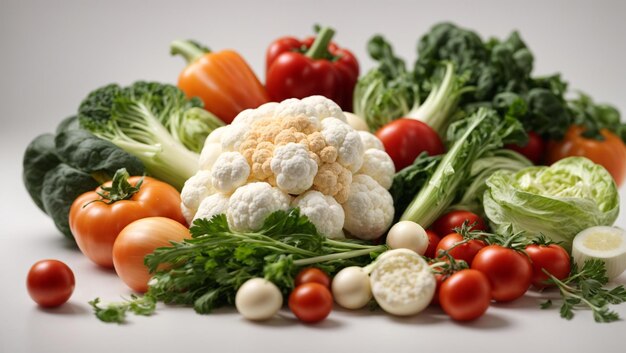 写真 白い背景の野菜