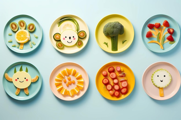 Vegetables on a plate for children