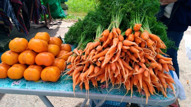 Vegetables for sale at market stall