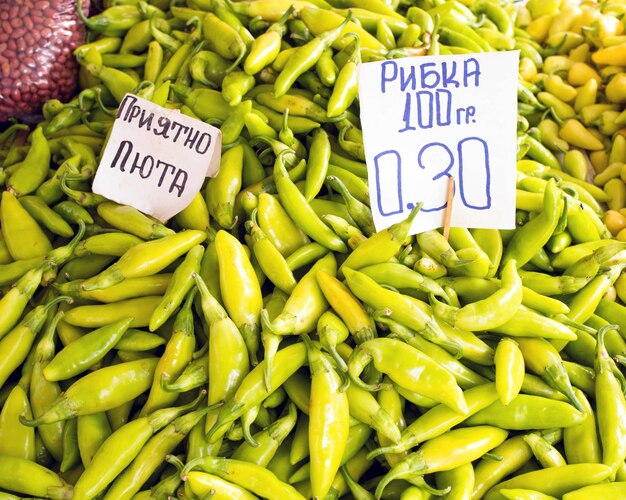 Vegetables for sale at market stall