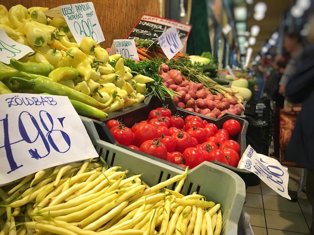 Foto verdure per la vendita al mercato