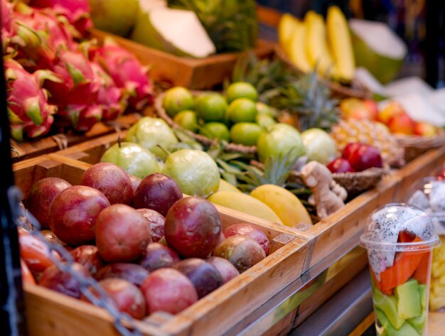 Photo vegetables for sale at market stall