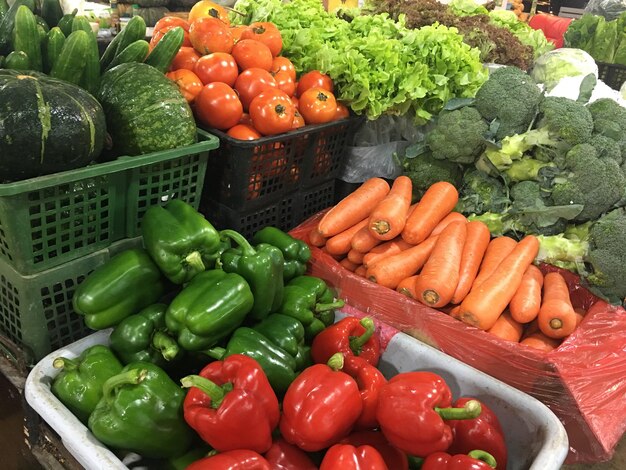 Vegetables for sale in market