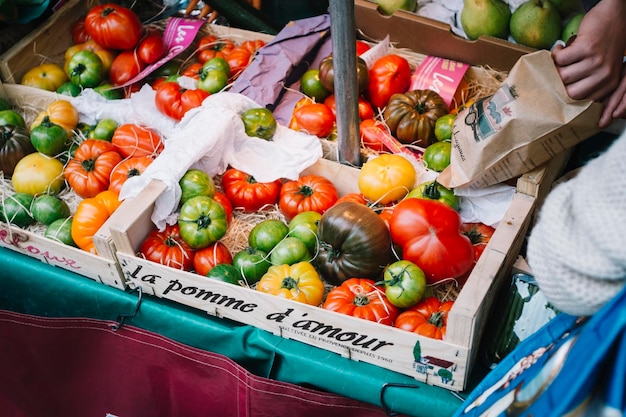 Foto verdure per la vendita al mercato