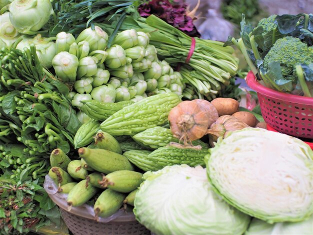 Vegetables for sale in market