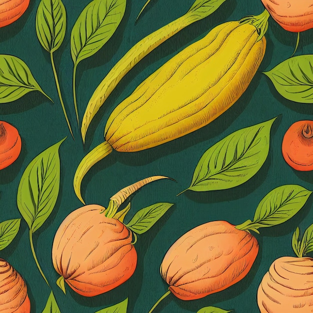 Vegetables seamless pattern. Vegetables background. Healthy food pattern