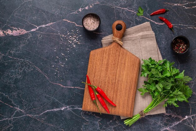 Verdure e spezie concetto di preparazione del cibo sano