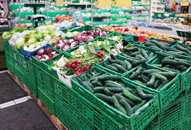 Vegetables in supermarket