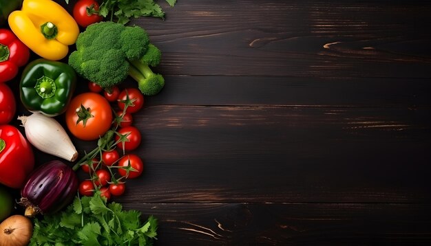 Photo vegetables top view copy space background