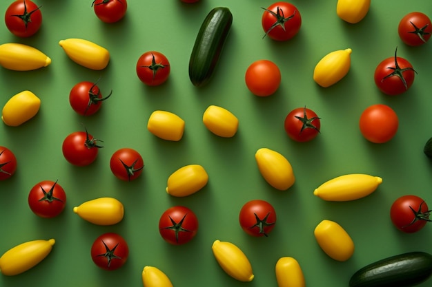 vegetables top view minimalistic blur background