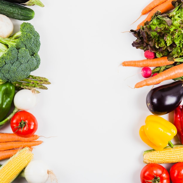 Vegetables and vertical space in middle