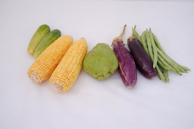 Vegetables on a white background