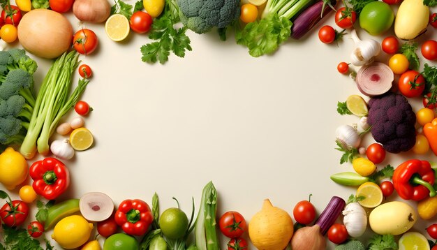 vegetables on a white background