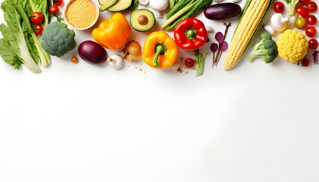 vegetables on a white background