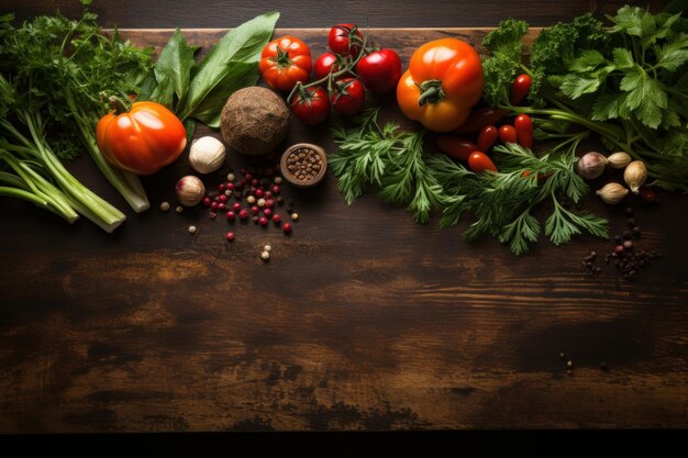 vegetables on the wood background