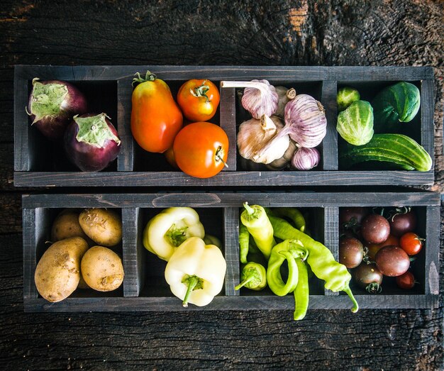 Vegetables on wood