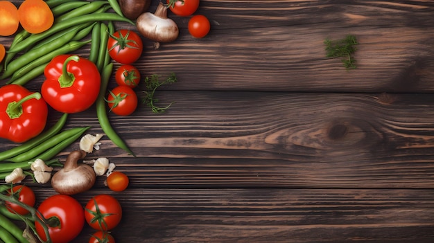 Vegetables on a wooden background