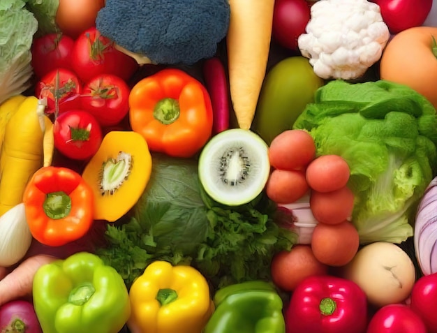 Vegetables on wooden background