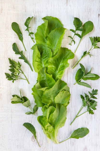 vegetables on wooden table