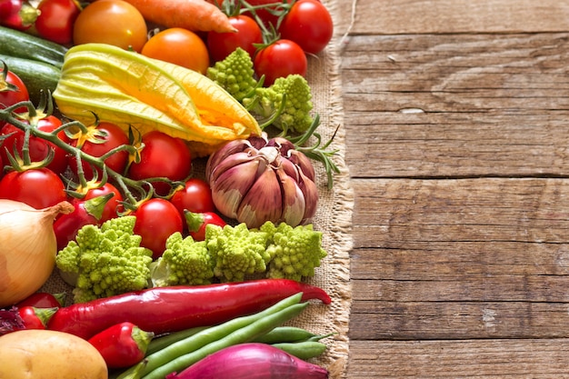 Vegetables on a wooden table