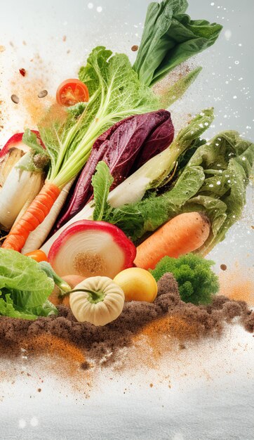 vegetables on a wooden table