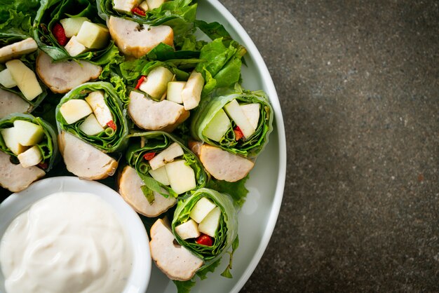 обертывание с овощами или рулеты из салата со сливочно-салатным соусом - Здоровое питание