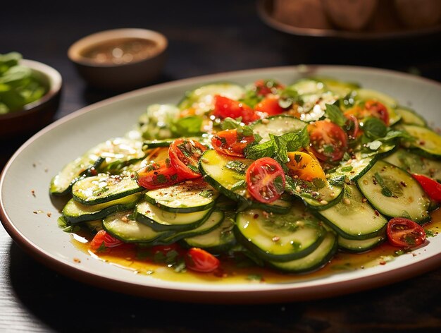 vegetarian appetizer of marinated zucchini generated ai