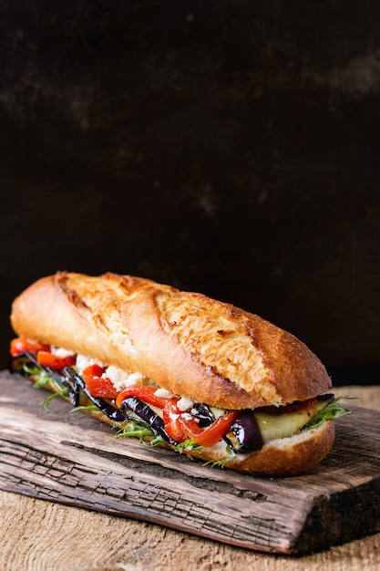 Vegetarian baguette sandwich