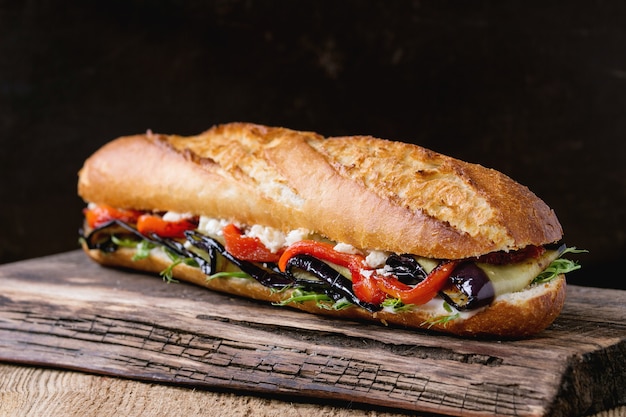 Vegetarian baguette sandwich