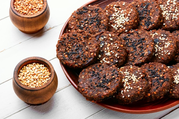 Vegetarian buckwheat cookies.