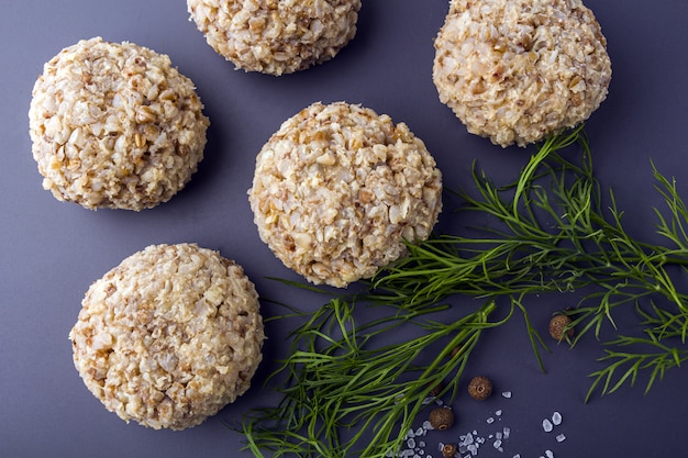 vegetarian buckwheat cutlets or meatballs