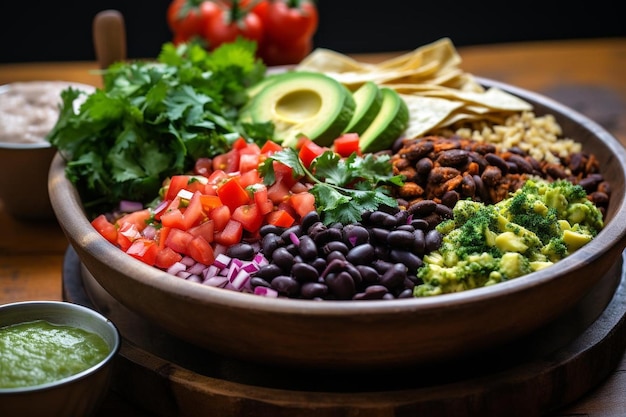 Photo vegetarian burrito bowl with colorful veggies best burrito image